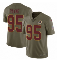 Men's Nike Washington Redskins #95 Da'Ron Payne Limited Olive 2017 Salute to Service NFL Jersey