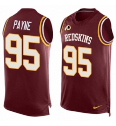 Men's Nike Washington Redskins #95 Da'Ron Payne Limited Red Player Name & Number Tank Top NFL Jersey