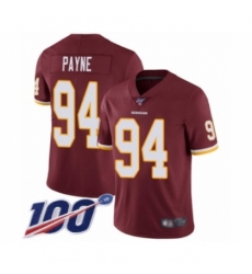 Men's Washington Redskins #94 Da'Ron Payne Burgundy Red Team Color Vapor Untouchable Limited Player 100th Season Football Jersey