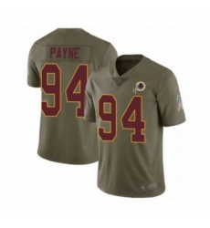 Men's Washington Redskins #94 Da'Ron Payne Limited Olive 2017 Salute to Service Football Jersey