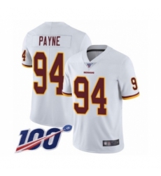 Men's Washington Redskins #94 Da'Ron Payne White Vapor Untouchable Limited Player 100th Season Football Jersey