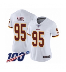 Women's Washington Redskins #95 Da'Ron Payne White Vapor Untouchable Limited Player 100th Season Football Jersey