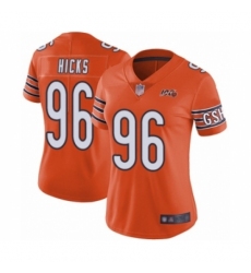 Women's Chicago Bears #96 Akiem Hicks Orange Alternate 100th Season Limited Football Jersey