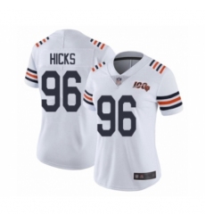 Women's Chicago Bears #96 Akiem Hicks White 100th Season Limited Football Jersey