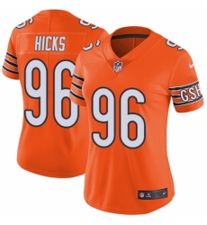 Women's Nike Chicago Bears #96 Akiem Hicks Limited Orange Rush Vapor Untouchable NFL Jersey