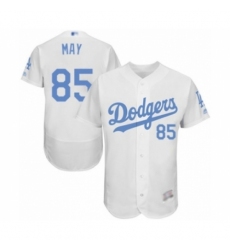 Men's Los Angeles Dodgers #85 Dustin May Authentic White 2016 Father's Day Fashion Flex Base Baseball Player Jersey