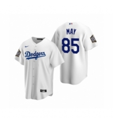Men's Los Angeles Dodgers #85 Dustin May White 2020 World Series Replica Jersey