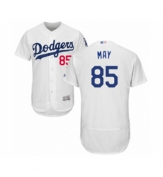Men's Los Angeles Dodgers #85 Dustin May White Home Flex Base Authentic Collection Baseball Player Jersey