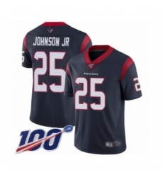 Men's Houston Texans #25 Duke Johnson Jr Navy Blue Team Color Vapor Untouchable Limited Player 100th Season Football Jersey