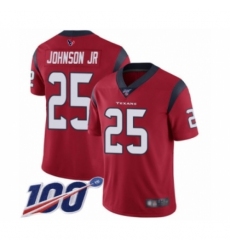 Men's Houston Texans #25 Duke Johnson Jr Red Alternate Vapor Untouchable Limited Player 100th Season Football Jersey