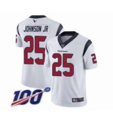 Men's Houston Texans #25 Duke Johnson Jr White Vapor Untouchable Limited Player 100th Season Football Jersey