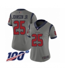 Women's Houston Texans #25 Duke Johnson Jr Limited Gray Inverted Legend 100th Season Football Jersey