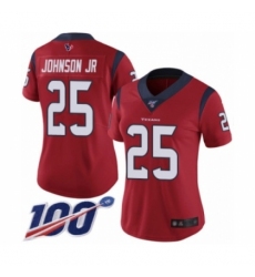 Women's Houston Texans #25 Duke Johnson Jr Red Alternate Vapor Untouchable Limited Player 100th Season Football Jersey