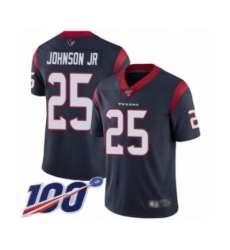 Youth Houston Texans #25 Duke Johnson Jr Navy Blue Team Color Vapor Untouchable Limited Player 100th Season Football Jersey