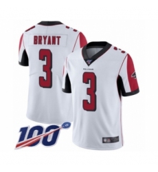 Men's Atlanta Falcons #3 Matt Bryant White Vapor Untouchable Limited Player 100th Season Football Jersey