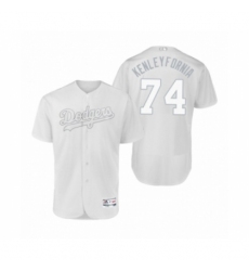 Men's Los Angeles Dodgers #74 Kenley Jansen Kenleyfornia White 2019 Players Weekend Authentic Jersey