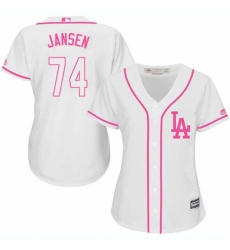 Women's Majestic Los Angeles Dodgers #74 Kenley Jansen Authentic White Fashion Cool Base MLB Jersey
