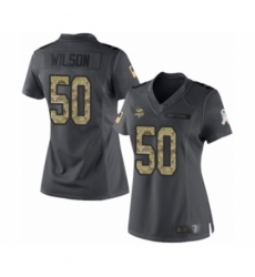 Women's Minnesota Vikings #50 Eric Wilson Limited Black 2016 Salute to Service Football Jersey