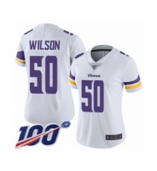 Women's Minnesota Vikings #50 Eric Wilson White Vapor Untouchable Limited Player 100th Season Football Jersey