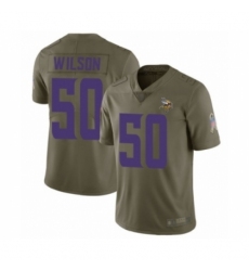 Youth Minnesota Vikings #50 Eric Wilson Limited Olive 2017 Salute to Service Football Jersey