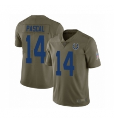 Men's Indianapolis Colts #14 Zach Pascal Limited Olive 2017 Salute to Service Football Jersey