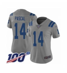 Women's Indianapolis Colts #14 Zach Pascal Limited Gray Inverted Legend 100th Season Football Jersey