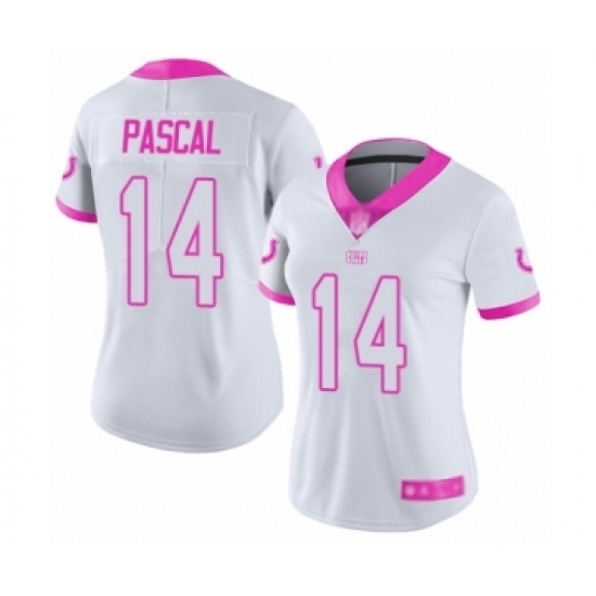 Women's Indianapolis Colts #14 Zach Pascal Limited White Pink Rush Fashion Football Jersey Women's Indianapolis Colts #14 Zach Pascal Limited White Pink Rush Fashion Football Jersey