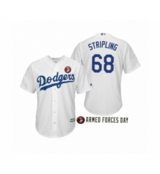 Men's 2019 Armed Forces Day Ross Stripling #68 Los Angeles Dodgers White Jersey