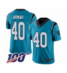 Men's Carolina Panthers #40 Alex Armah Blue Alternate Vapor Untouchable Limited Player 100th Season Football Jersey