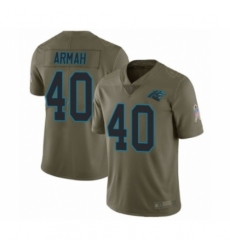 Men's Carolina Panthers #40 Alex Armah Limited Olive 2017 Salute to Service Football Jersey