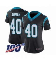 Women's Carolina Panthers #40 Alex Armah Black Team Color Vapor Untouchable Limited Player 100th Season Football Jersey