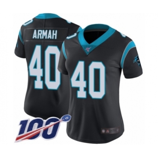 Women's Carolina Panthers #40 Alex Armah Black Team Color Vapor Untouchable Limited Player 100th Season Football Jersey Women's Carolina Panthers #40 Alex Armah Black Team Color Vapor Untouchable Limited Player 100th Season Football Jersey