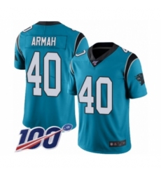 Youth Carolina Panthers #40 Alex Armah Limited Blue Rush Vapor Untouchable 100th Season Football Jersey