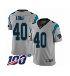 Youth Carolina Panthers #40 Alex Armah Silver Inverted Legend Limited 100th Season Football Jersey