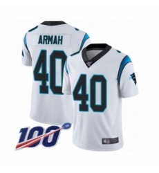 Youth Carolina Panthers #40 Alex Armah White Vapor Untouchable Limited Player 100th Season Football Jersey