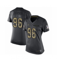 Women's Atlanta Falcons #96 Tyeler Davison Limited Black 2016 Salute to Service Football Jersey