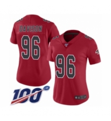 Women's Atlanta Falcons #96 Tyeler Davison Limited Red Rush Vapor Untouchable 100th Season Football Jersey