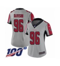 Women's Atlanta Falcons #96 Tyeler Davison Limited Silver Inverted Legend 100th Season Football Jersey