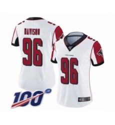 Women's Atlanta Falcons #96 Tyeler Davison White Vapor Untouchable Limited Player 100th Season Football Jersey
