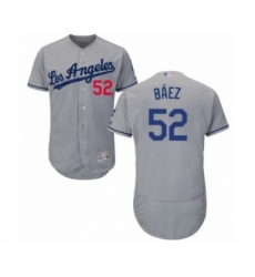 Men's Los Angeles Dodgers #52 Pedro Baez Grey Road Flex Base Authentic Collection Baseball Player Jersey