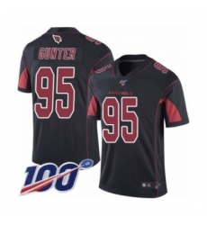 Men's Arizona Cardinals #95 Rodney Gunter Limited Black Rush Vapor Untouchable 100th Season Football Jersey