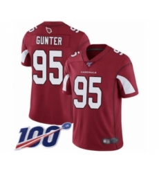 Men's Arizona Cardinals #95 Rodney Gunter Red Team Color Vapor Untouchable Limited Player 100th Season Football Jersey