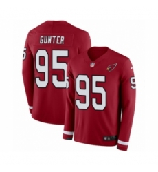 Men's Nike Arizona Cardinals #95 Rodney Gunter Limited Red Therma Long Sleeve NFL Jersey