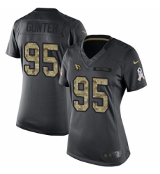 Women's Nike Arizona Cardinals #95 Rodney Gunter Limited Black 2016 Salute to Service NFL Jersey