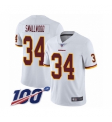 Youth Washington Redskins #34 Wendell Smallwood White Vapor Untouchable Limited Player 100th Season Football Jersey