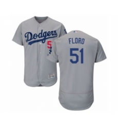 Men's Los Angeles Dodgers #51 Dylan Floro Gray Alternate Flex Base Authentic Collection Baseball Player Jersey