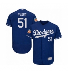 Men's Los Angeles Dodgers #51 Dylan Floro Royal Blue Flexbase Authentic Collection Baseball Player Jersey