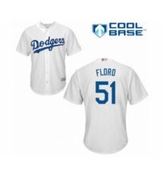 Youth Los Angeles Dodgers #51 Dylan Floro Authentic White Home Cool Base Baseball Player Jersey