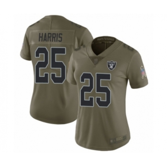 Women's Oakland Raiders #25 Erik Harris Limited Olive 2017 Salute to Service Football Jersey Women's Oakland Raiders #25 Erik Harris Limited Olive 2017 Salute to Service Football Jersey