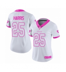 Women's Oakland Raiders #25 Erik Harris Limited White Pink Rush Fashion Football Jersey Women's Oakland Raiders #25 Erik Harris Limited White Pink Rush Fashion Football Jersey